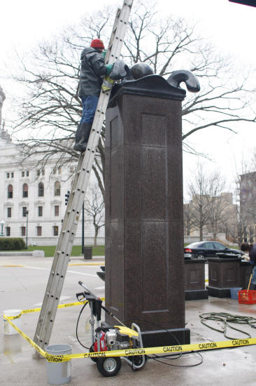 Cleaning Madison, Wisconsin Water Feature