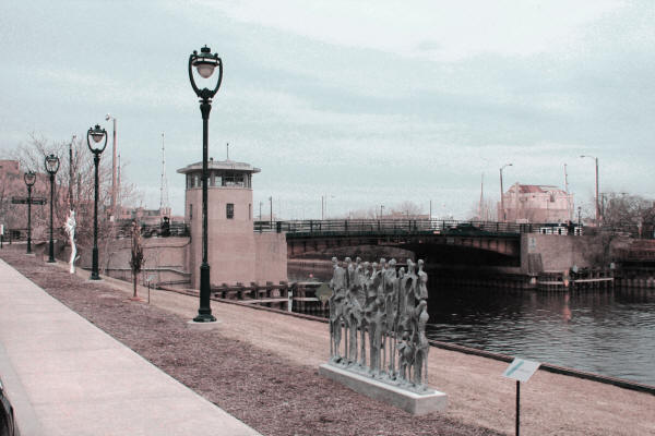 Three Sculptures Donated by  Manpower, Inc. on the Milwaukee Riverwalk